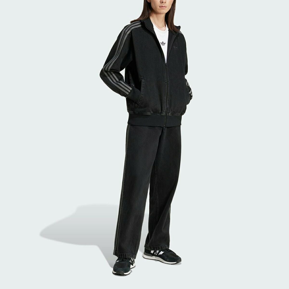 adidas DENIM FIREBIRD TRACKTOP BLACK jc6717 | Limited.edt