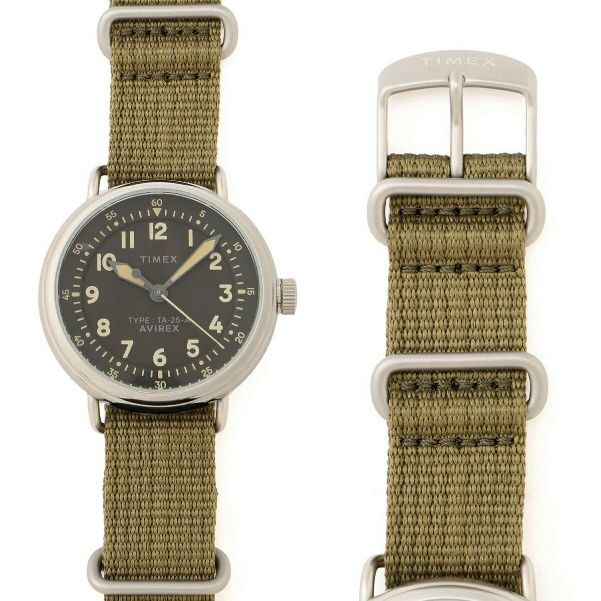 AVIREX TIMEX TYPE-25A MILITARY WATCH OLIVE 783-5973002-310
